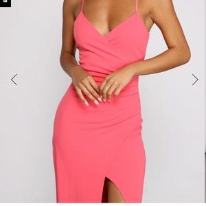 SASHA FORMAL HIGH SLIT WRAP DRESS